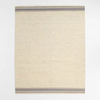 Border Stripe Slate Blue Chenille Kids Area Rug 6'x9'