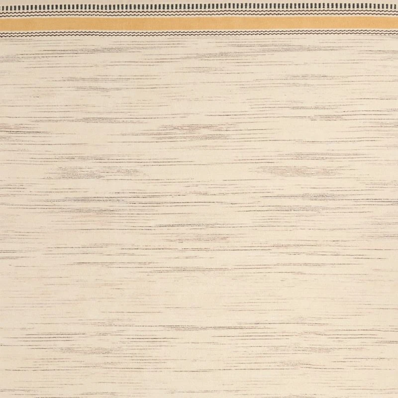 Border Stripe Savannah Yellow Chenille Kids Area Rug 6'x9'
