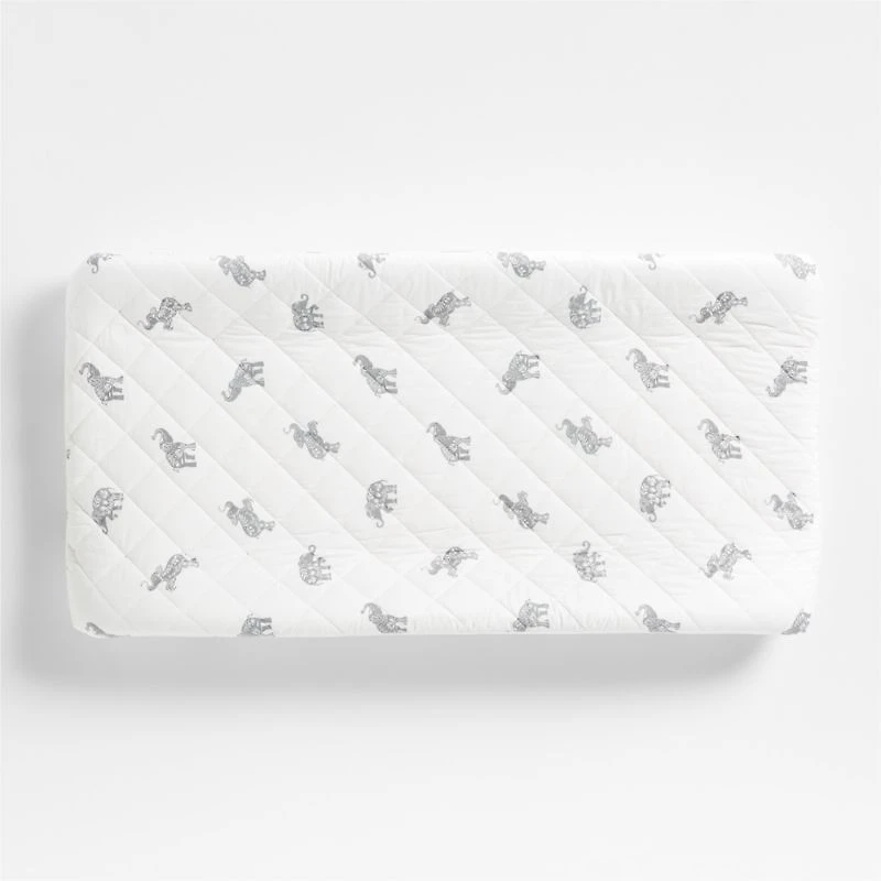 Stay Cool Botanical Elephant Organic Cotton Baby Changing Pad Cover