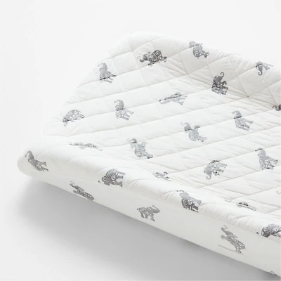Stay Cool Botanical Elephant Organic Cotton Baby Changing Pad Cover