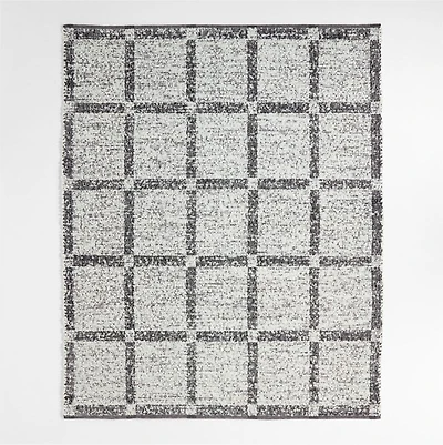 Boucle Black Handwoven Flatweave Kids Performance Area Rug 5'x8'