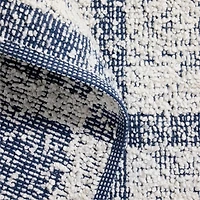 Boucle Coy Blue Handwoven Flatweave Kids Performance Area Rug 5'x8'