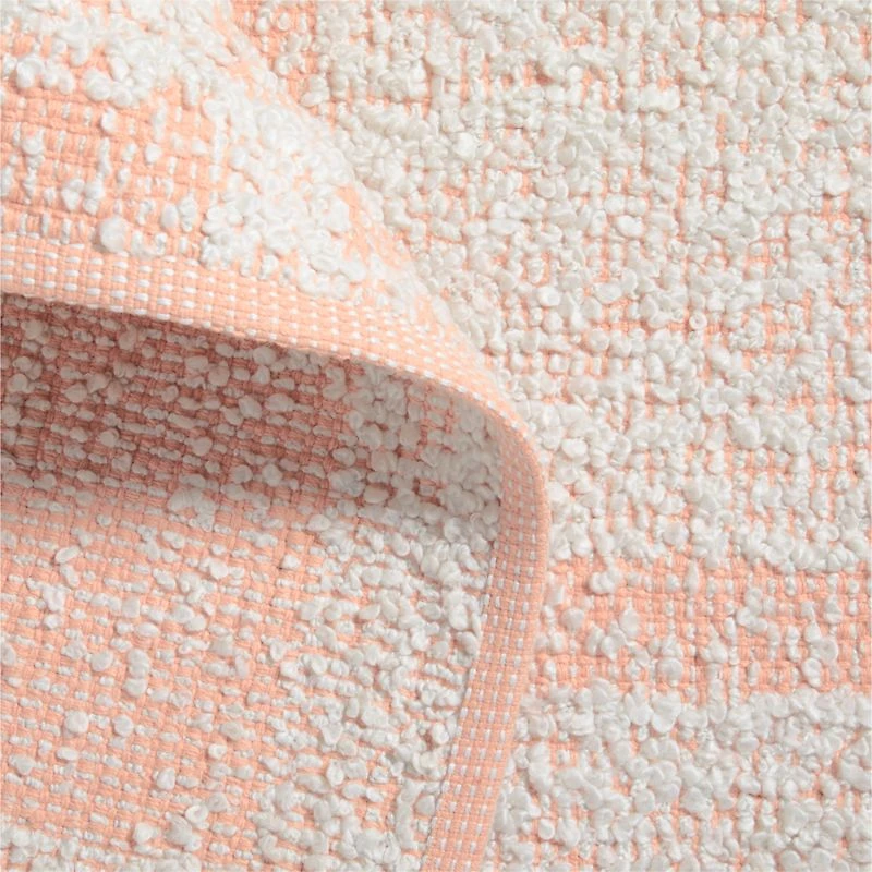 Boucle Elegant Pink Hand Woven Flatweave Kids Performance 12"x18" Rug Swatch