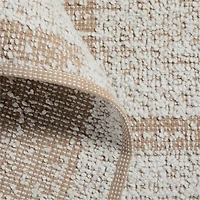 Boucle Stone Tan Handwoven Flatweave Kids Performance Area Rug 5'x8'