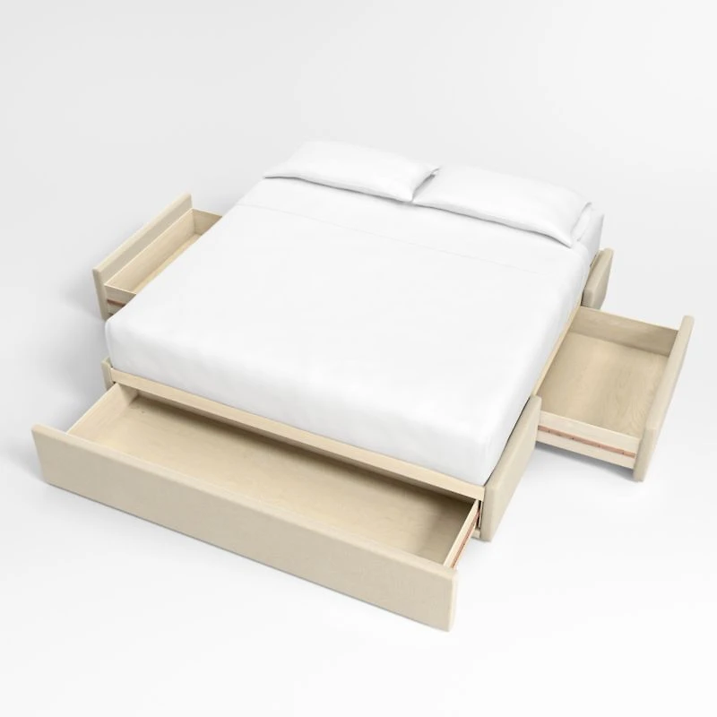 Lafayette 48" Upholstered Queen Headboard with Storage Bed Base