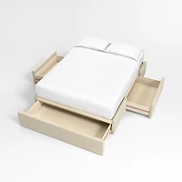 Meraux Ivory Upholstered King Storage Bed