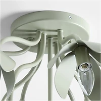 Bouquet Sage Green 22" Kids Flower Flush Mount Ceiling Light
