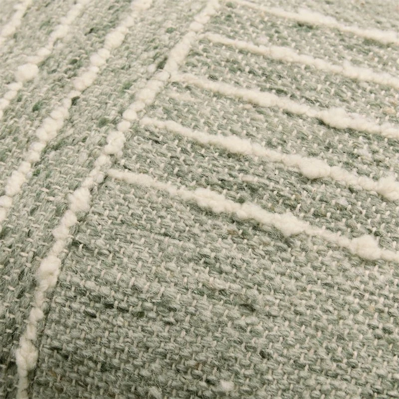 Bozeman Wool Blend 24"x16" Burnt Green Throw Pillow with Feather Insert