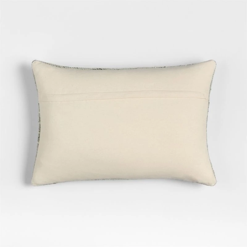 Bozeman Wool Blend 24"x16" Burnt Green Throw Pillow with Feather Insert