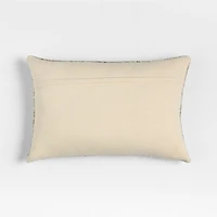 Bozeman Wool Blend 24"x16" Beige Throw Pillow with Feather Insert