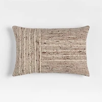 Bozeman Wool Blend 24"x16" Beige Throw Pillow with Feather Insert