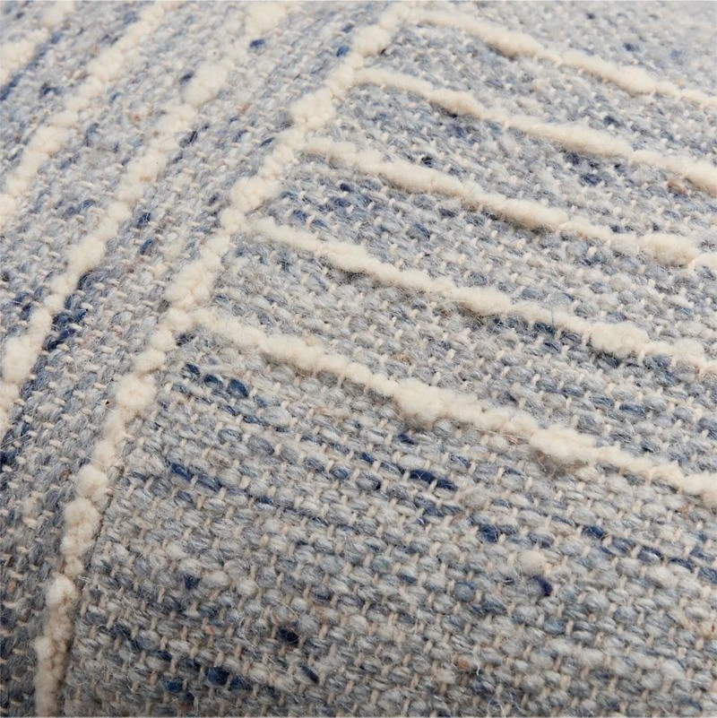 Bozeman Wool Blend 24"x16" Deep Indigo Throw Pillow with Feather Insert