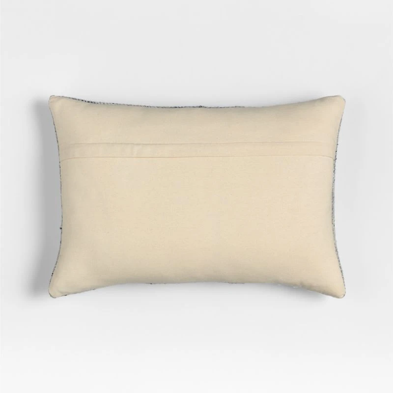 Bozeman Wool Blend 24"x16" Deep Indigo Throw Pillow with Feather Insert
