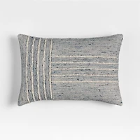 Bozeman Wool Blend 24"x16" Deep Indigo Throw Pillow with Feather Insert