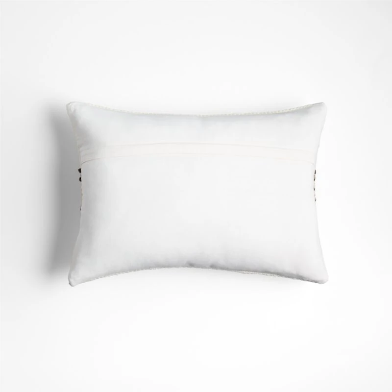 Bozeman Wool Blend 22"x15" Arctic Ivory Throw Pillow with Feather Insert