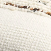 Bozeman Wool Blend 22"x15" Arctic Ivory Throw Pillow with Feather Insert