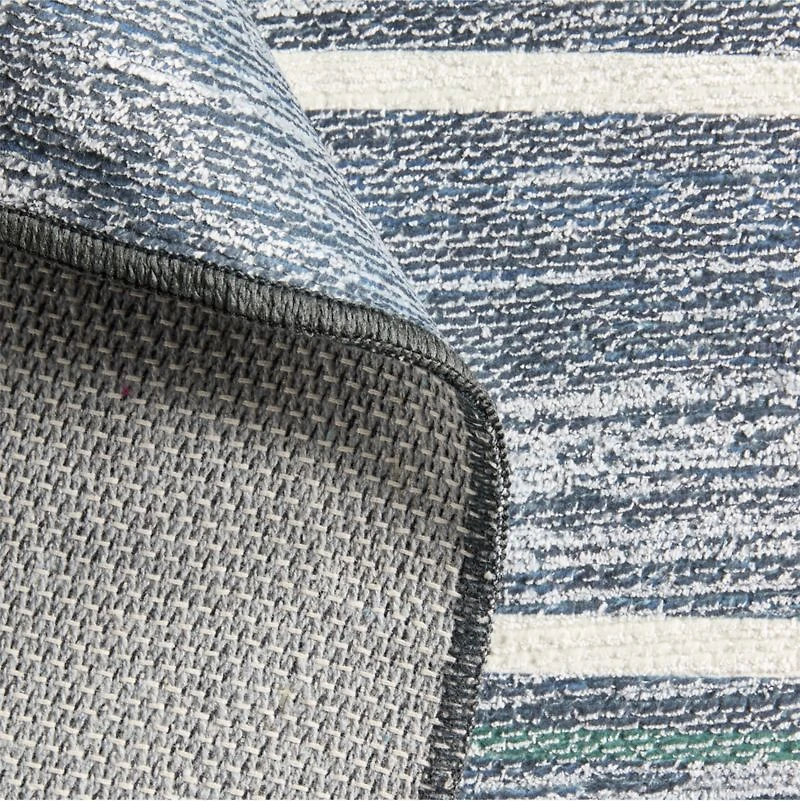 Brady Navy Blue Washable Kids 12"x18" Rug Swatch