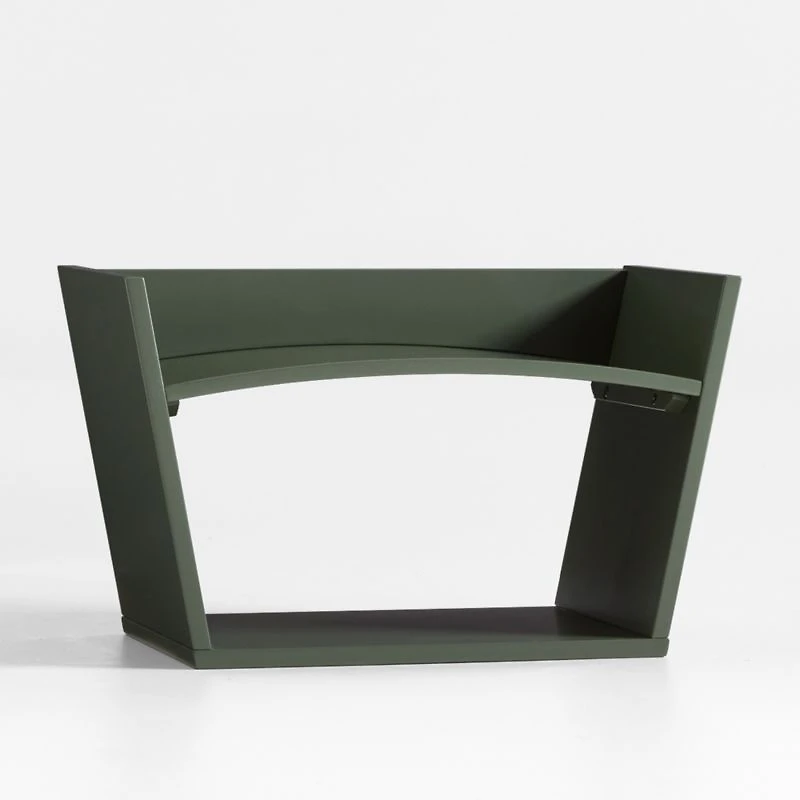Brady Olive Low Curved Book Caddy