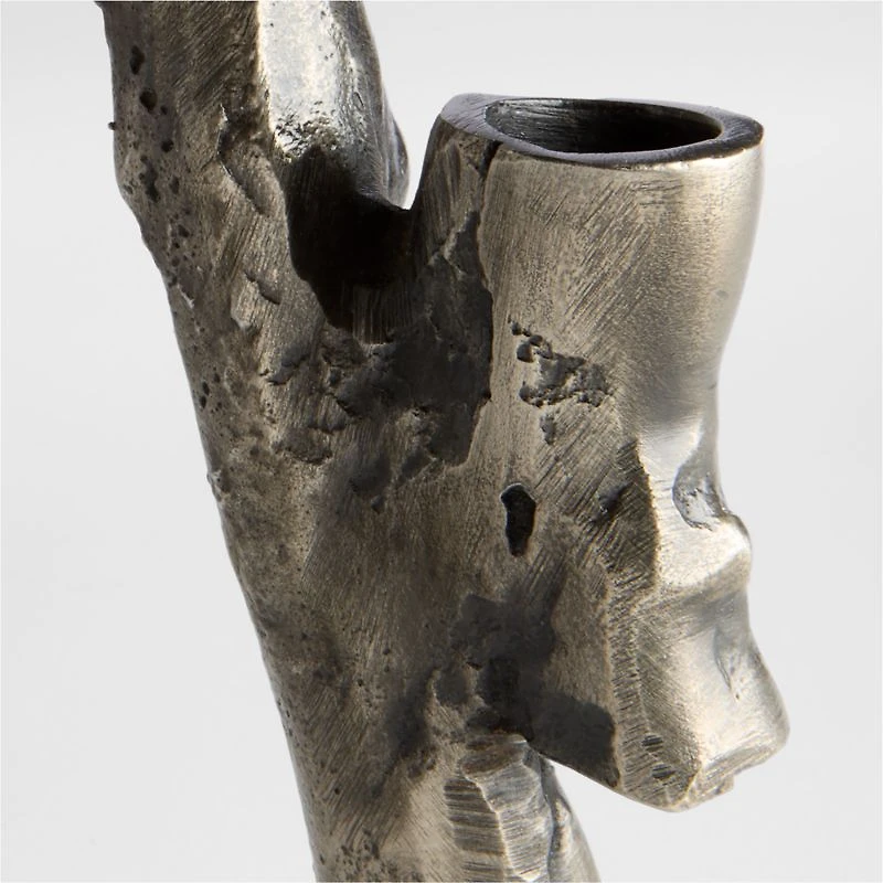 Branch Cast Aluminum Silver Candelabra