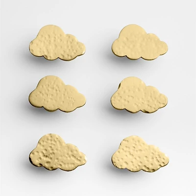 Brass Cloud Knobs, Set of 6