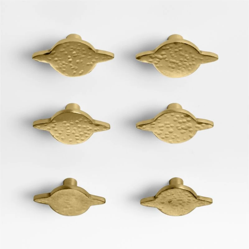 Brass Saturn Knobs, Set of 6