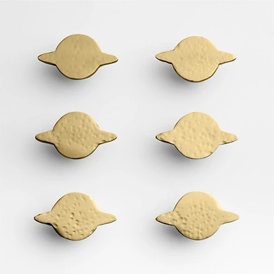 Brass Saturn Knobs, Set of 6
