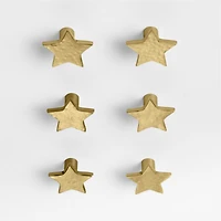 Brass Star Knobs, Set of 6