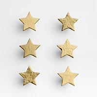 Brass Star Knobs, Set of 6