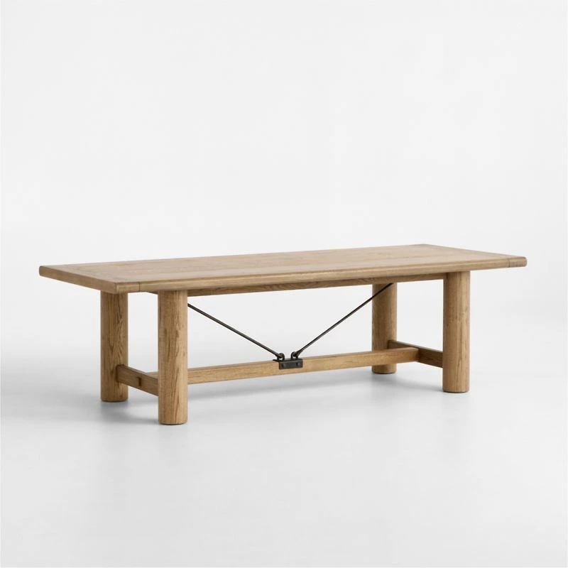 Breckenridge 78"-108" Weathered Rustic Oak Wood Extendable Dining Table