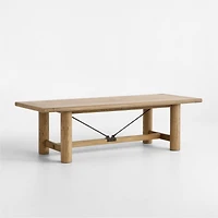 Breckenridge 78"-108" Weathered Rustic Oak Wood Extendable Dining Table
