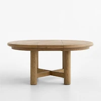 Breckenridge 48"-66" Weathered Rustic Oak Wood Round Extendable Dining Table