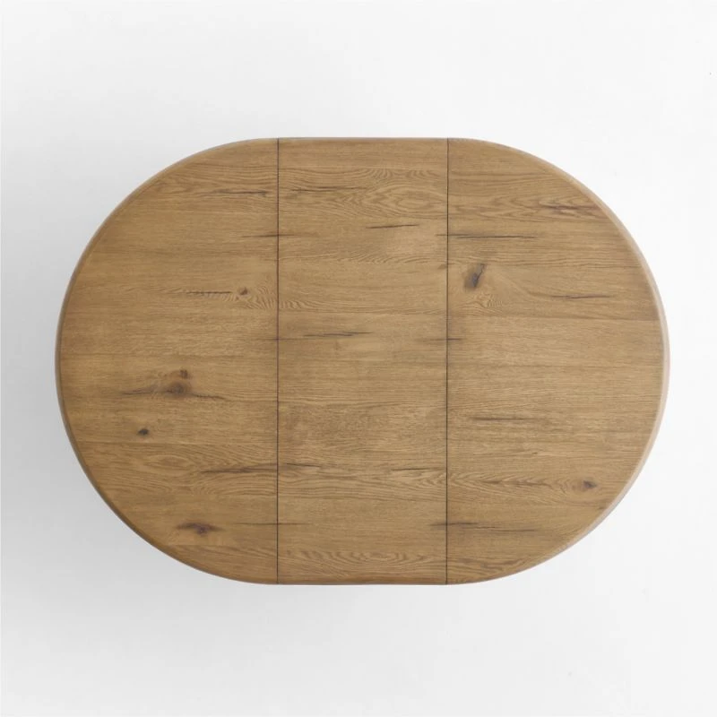 Breckenridge 48"-66" Weathered Rustic Oak Wood Round Extendable Dining Table