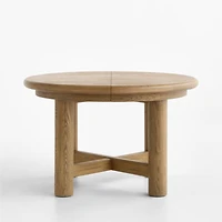 Breckenridge 48"-66" Weathered Rustic Oak Wood Round Extendable Dining Table