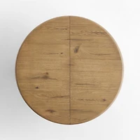 Breckenridge 48"-66" Weathered Rustic Oak Wood Round Extendable Dining Table