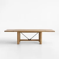 Breckenridge 78"-108" Weathered Rustic Oak Wood Extendable Dining Table