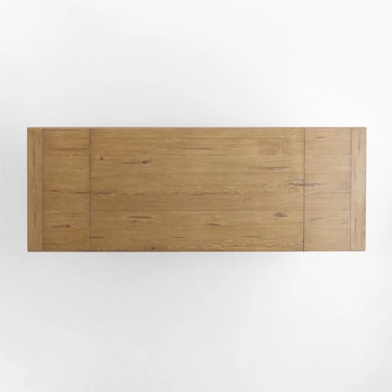 Breckenridge 78"-108" Weathered Rustic Oak Wood Extendable Dining Table