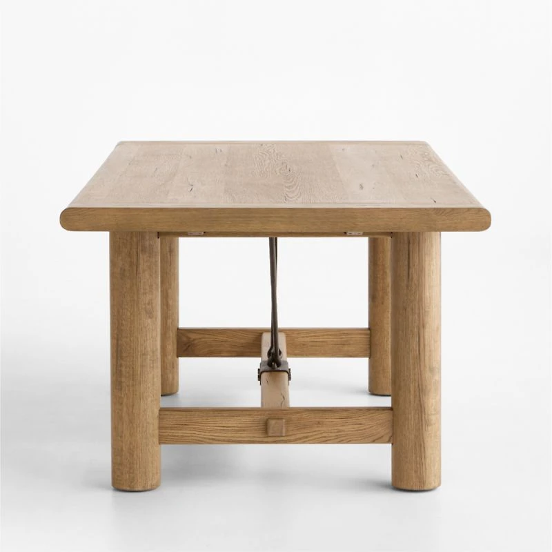 Breckenridge 78"-108" Weathered Rustic Oak Wood Extendable Dining Table