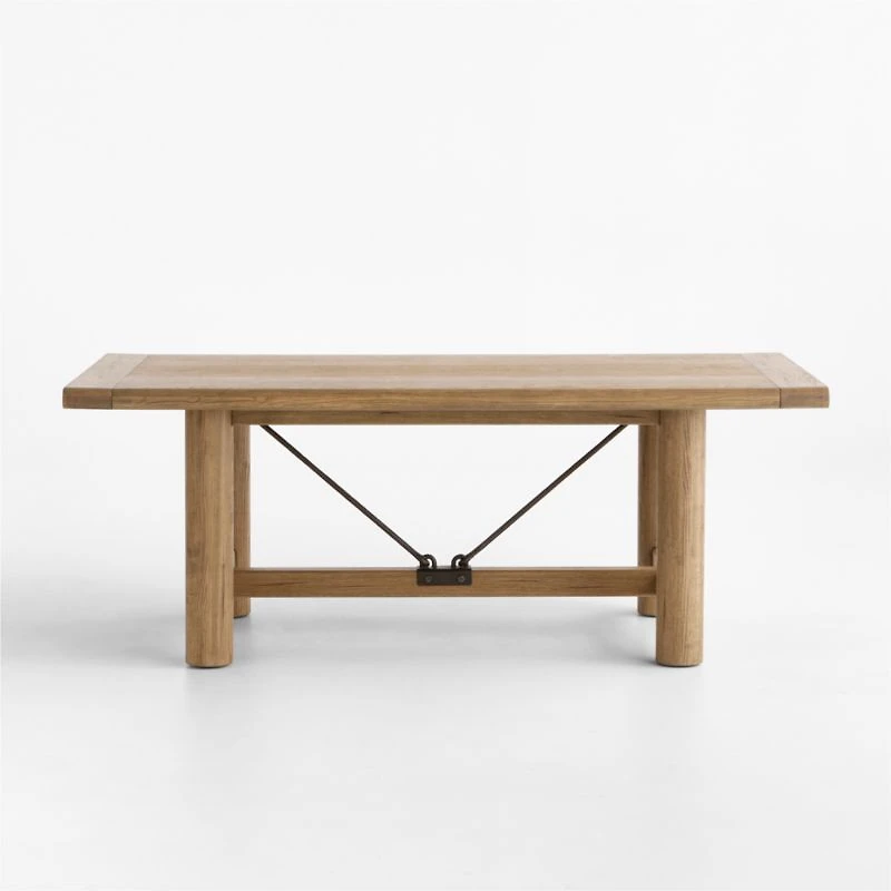 Breckenridge 78"-108" Weathered Rustic Oak Wood Extendable Dining Table