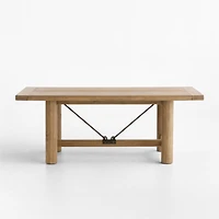 Breckenridge 78"-108" Weathered Rustic Oak Wood Extendable Dining Table