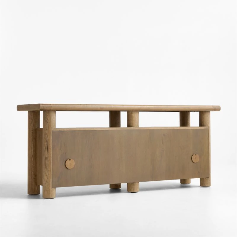 Breckenridge 78" Weathered Rustic Oak Wood Credenza
