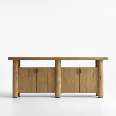 Breckenridge 78" Weathered Rustic Oak Wood Credenza