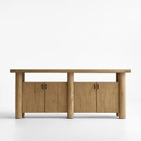 Breckenridge 78" Weathered Rustic Oak Wood Credenza