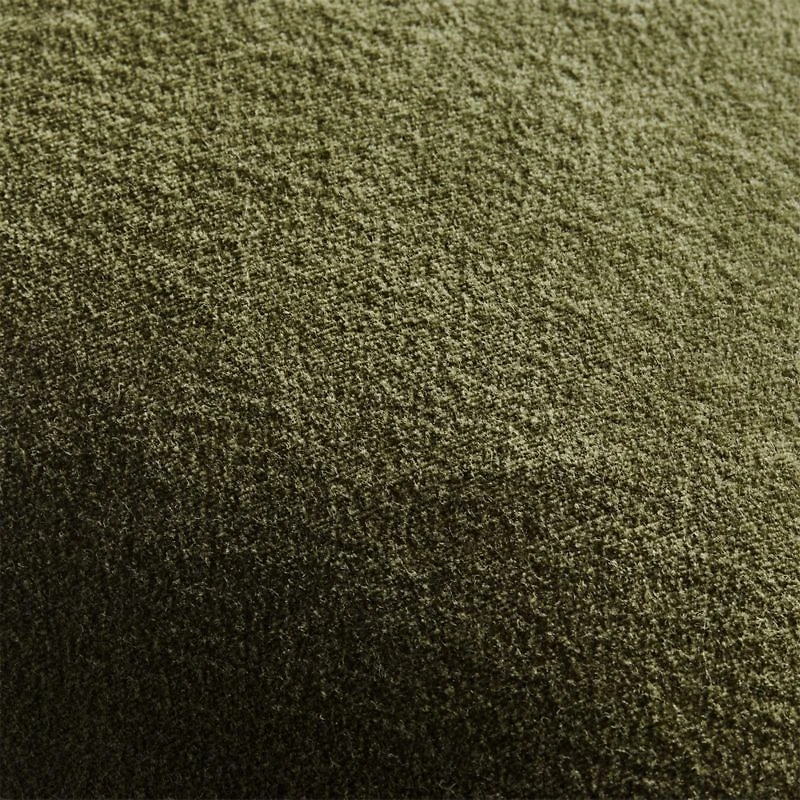 Dark Green 20"x20" Washed Organic Cotton Velvet Throw Pillow with Feather Insert