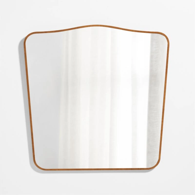 Briars Brown Suede Border Mantel Mirror by Jake Arnold 41"