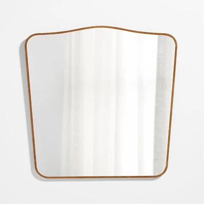 Briars Brown Suede Border Mantel Mirror by Jake Arnold 41"