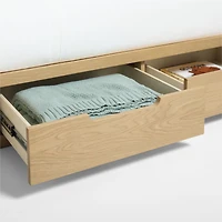 Bridgeman Natural Oak Wood Kids Twin Bunk Bed with Storage Trundle