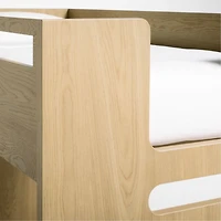 Bridgeman Natural Oak Wood Kids Twin Loft Bed with Ladder