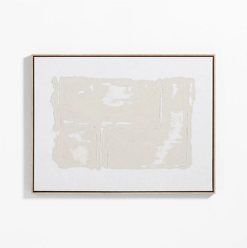 "Bright Sands" Tan Brown Canvas 41"x31" Framed Wall Art Print