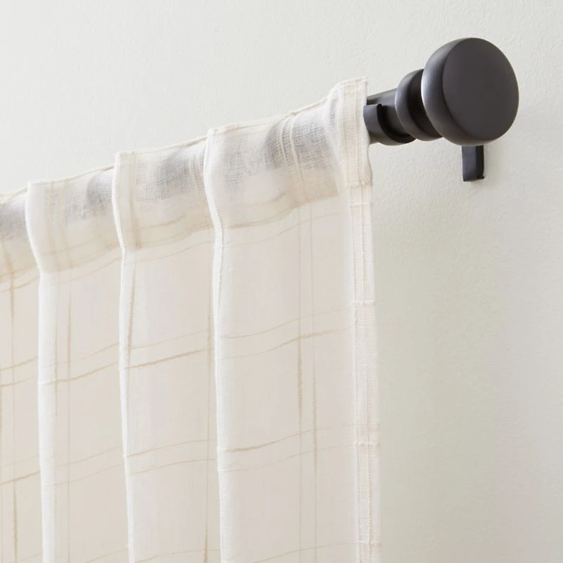 Briza 50"x96" Ivory Sheer Linen Curtain Panel