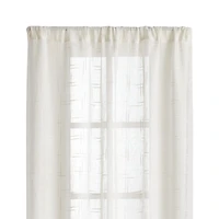 Briza 50"x96" Ivory Sheer Linen Curtain Panel